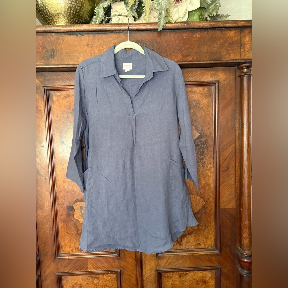 EUC Petalura - 100% Linen Swing Tunic- in Slate. Size XL - Picture 2 of 10